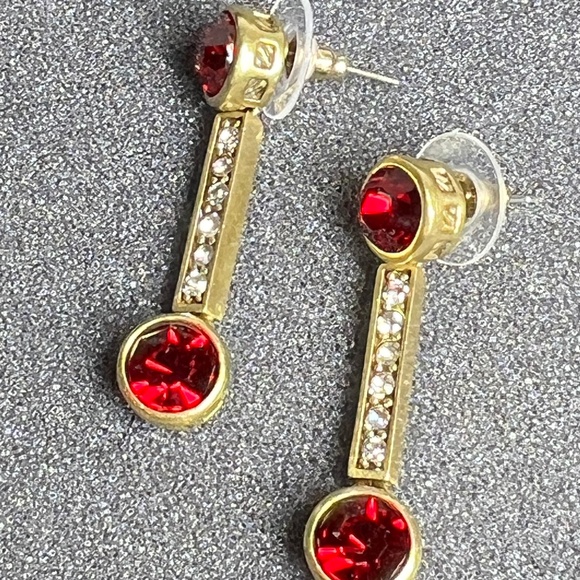 HEIDI DAUS "AN AFFAIR TO REMEMBER" 4 STRAND NECKLACE & EARRINGS SET Black & Red - Picture 11 of 14